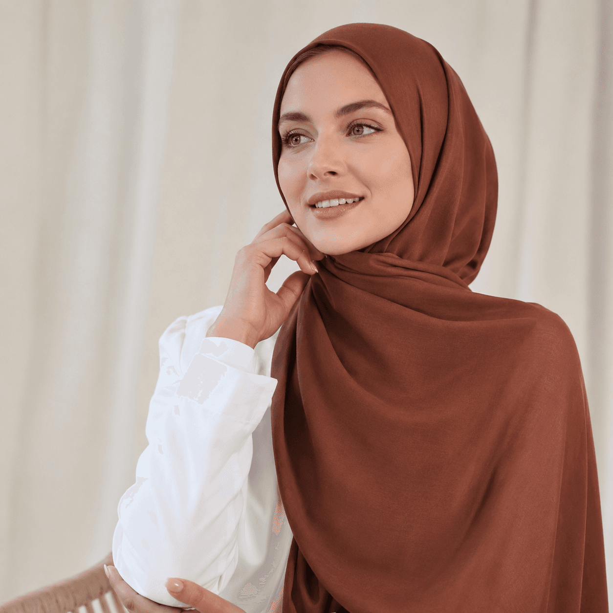 Bamboo Modal Hijab Set with Cotton Jersey Undercap — Cotton Jersey / Bamboo Modal hijab wholesale OEM/ODM | QIUYAN