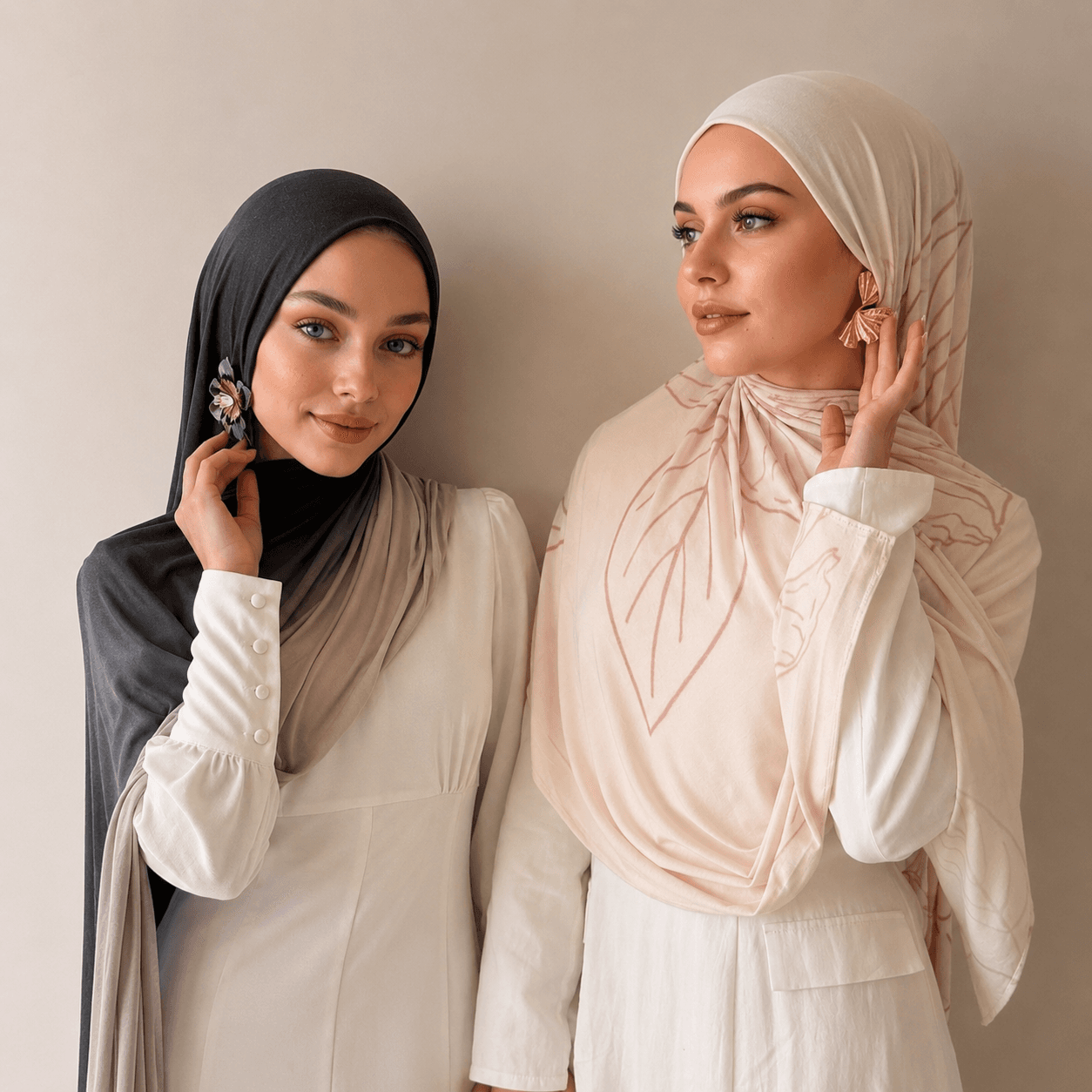 Floral Printed Cotton Jersey Hijab — Soft Breathable — Cotton Jersey hijab wholesale OEM/ODM | QIUYAN