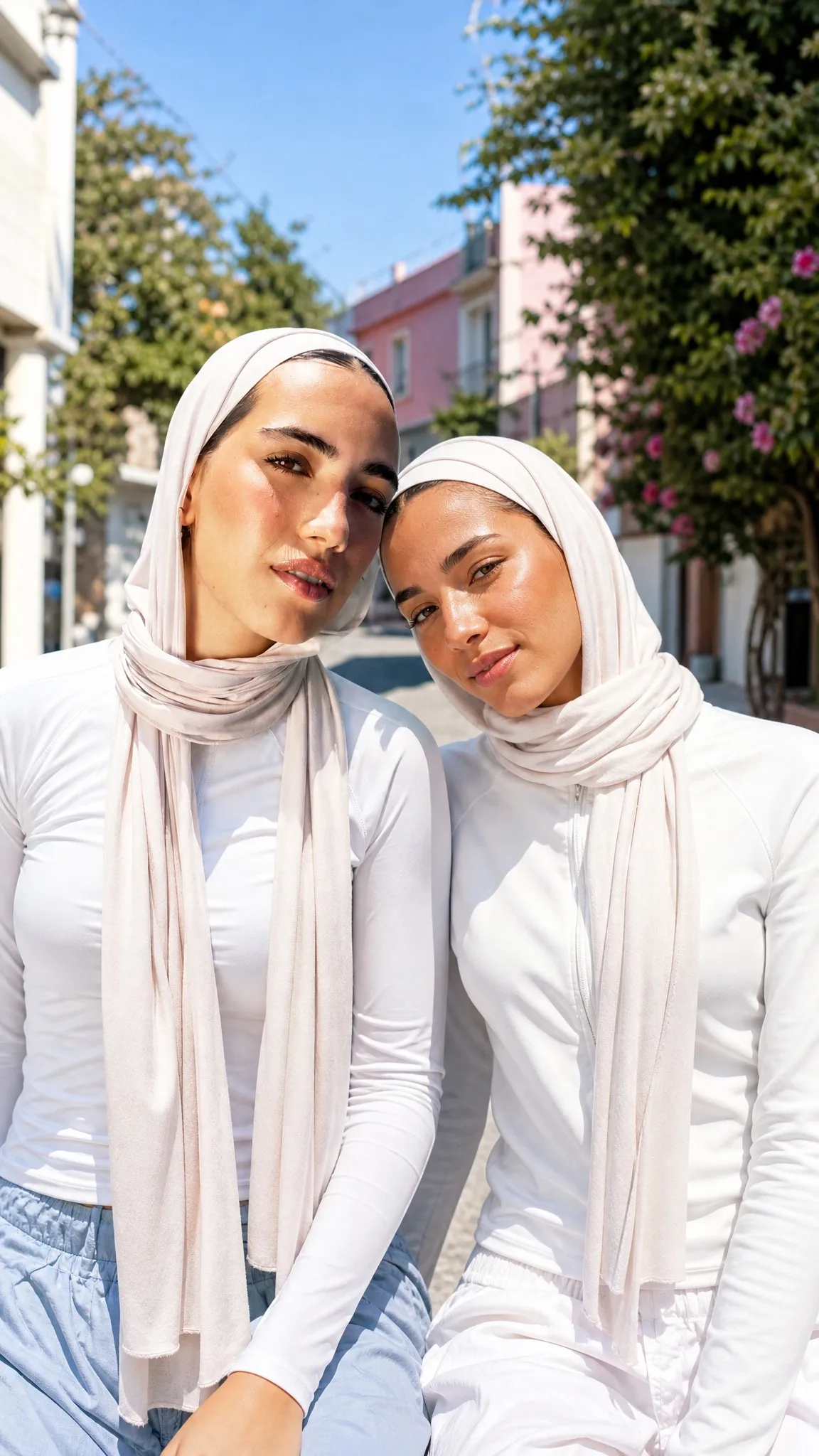 Private Label Liquid Jersey Hijab — Wholesale Silky Drape, OEM Manufacturer | Cream Sand Solid Collection — Liquid Jersey hijab, 50 pcs MOQ, OEM/ODM wholesale | QIUYAN — view 3