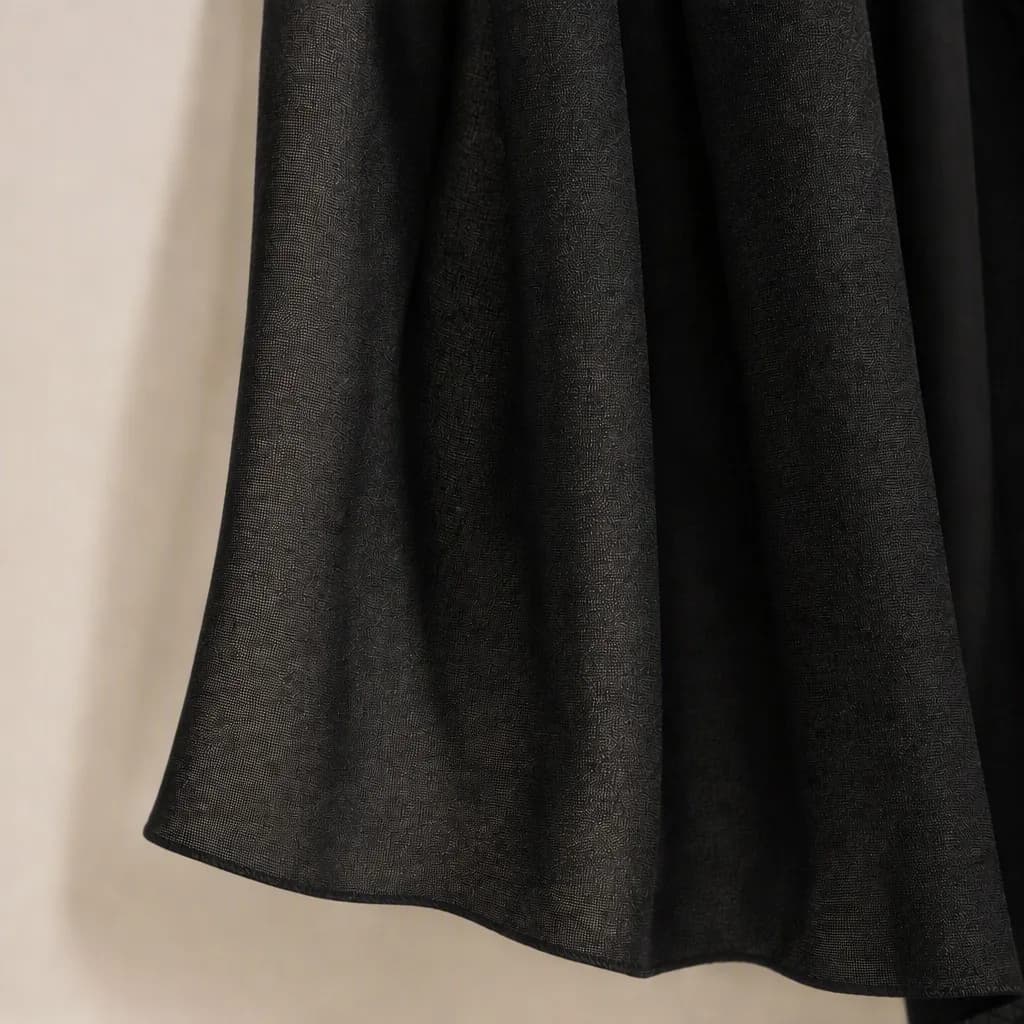 30s Print Modal Hijab — Wholesale Supplier & Manufacturer | Classic Black Fluid Drape Collection — 30s Print Bamboo Modal hijab, 50 pcs MOQ, OEM/ODM wholesale | QIUYAN — view 6