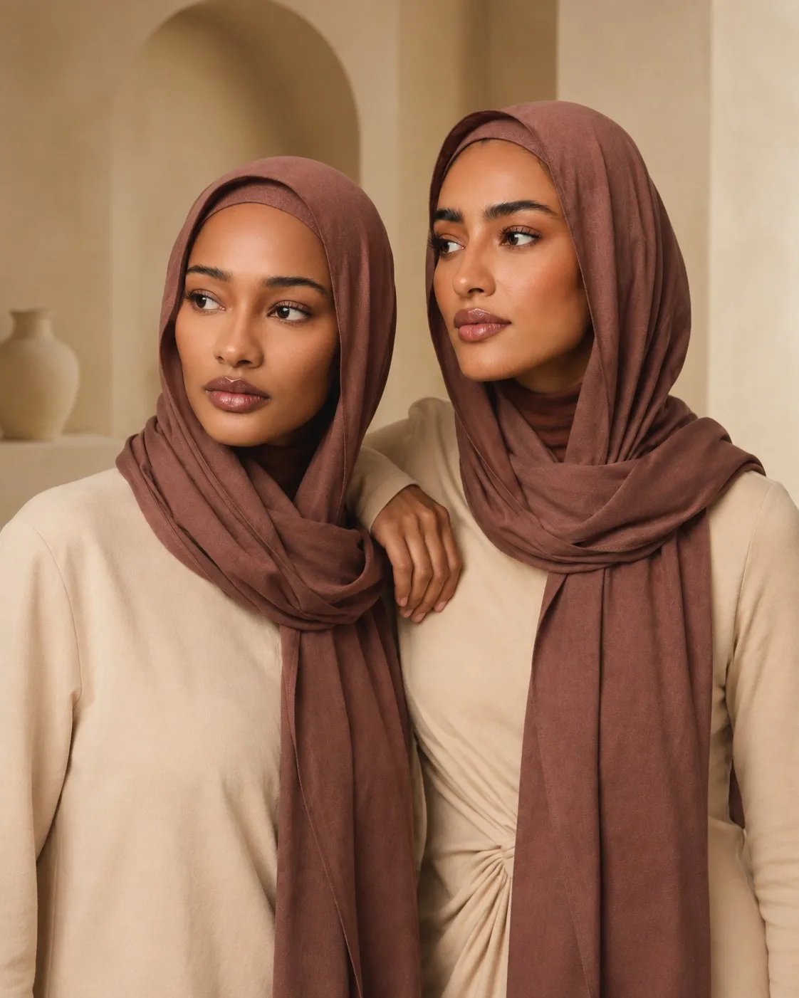 Private Label Bamboo Jersey Hijab — Wholesale Breathable, OEM Manufacturer | Terracotta Solid Collection — Bamboo Jersey hijab, 50 pcs MOQ, OEM/ODM wholesale | QIUYAN — view 4