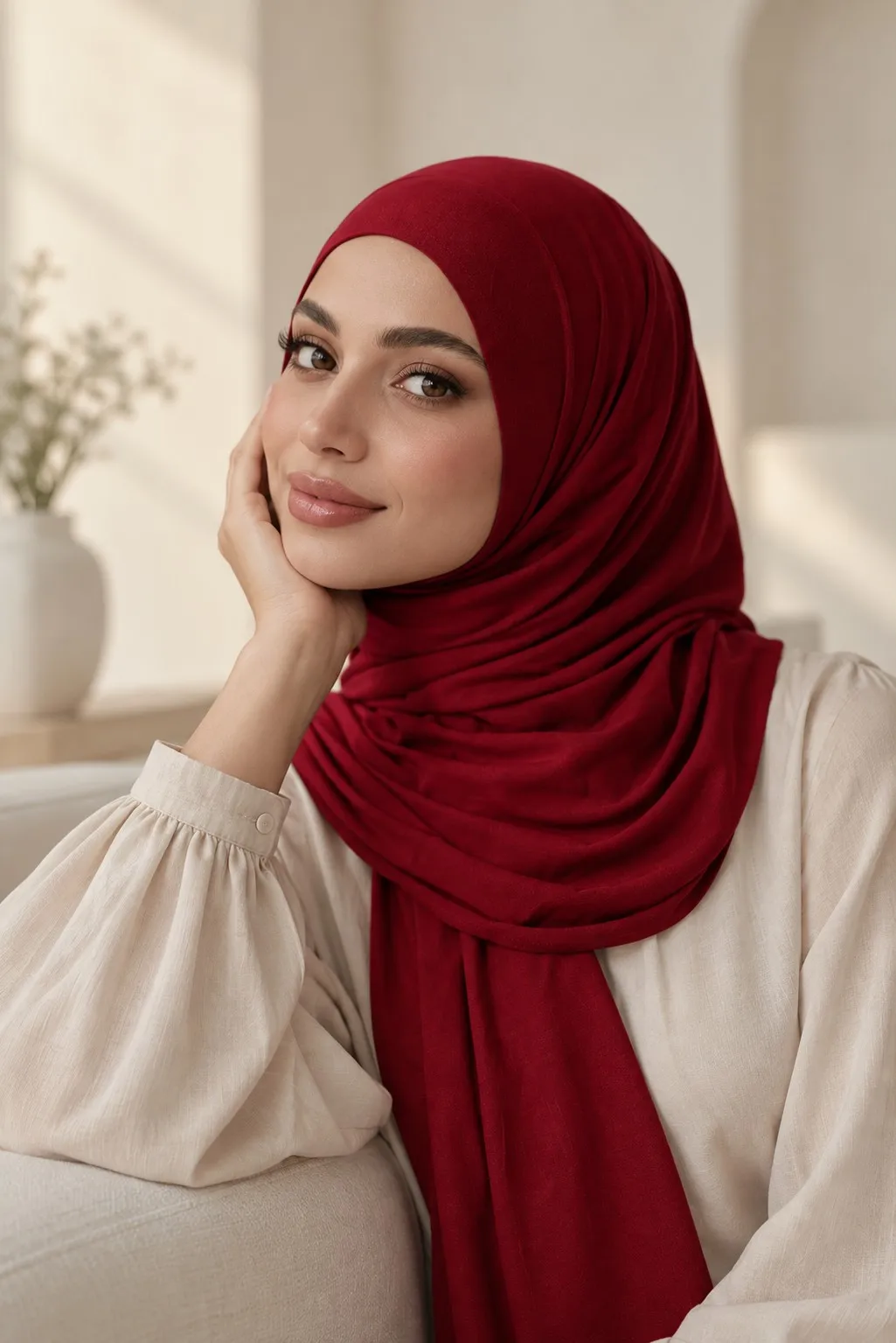 Custom Cotton Jersey Hijab Wholesale | OEM Private Label Hijab Manufacturer — Mercerized Cotton Jersey hijab, 50 pcs MOQ, OEM/ODM wholesale | QIUYAN — view 3