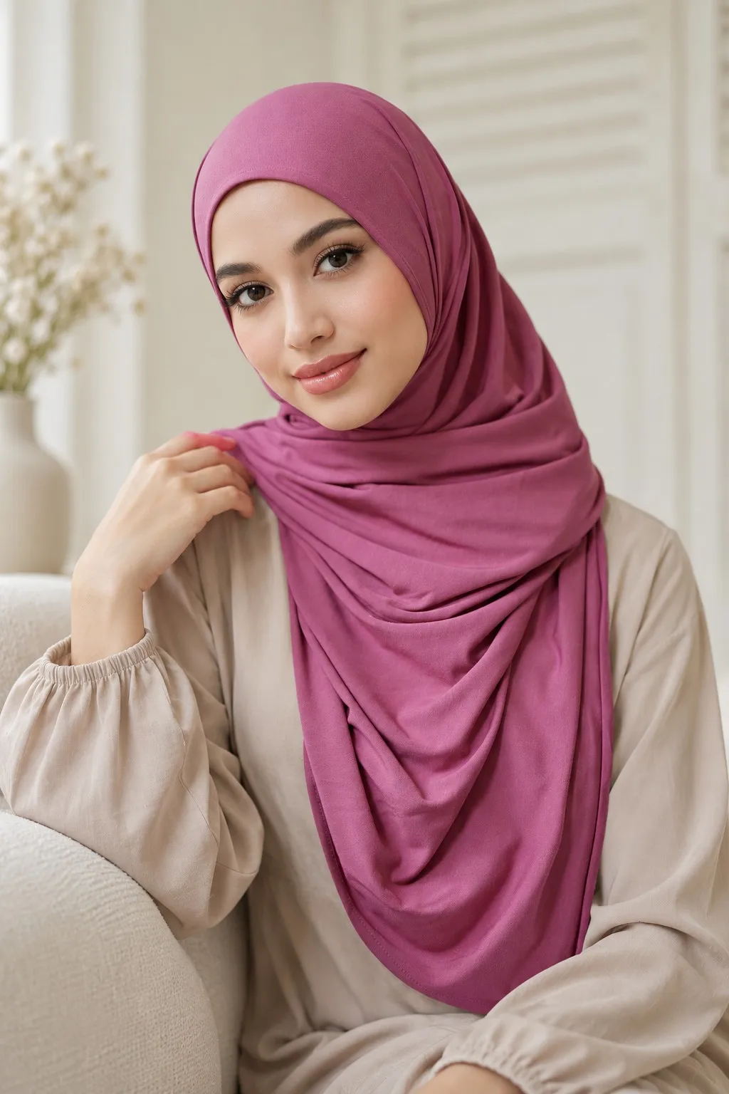 Cotton Jersey Hijab Wholesale | Custom OEM & Private Label Hijab Manufacturer — Mercerized Cotton Jersey hijab, 50 pcs MOQ, OEM/ODM wholesale | QIUYAN — view 1