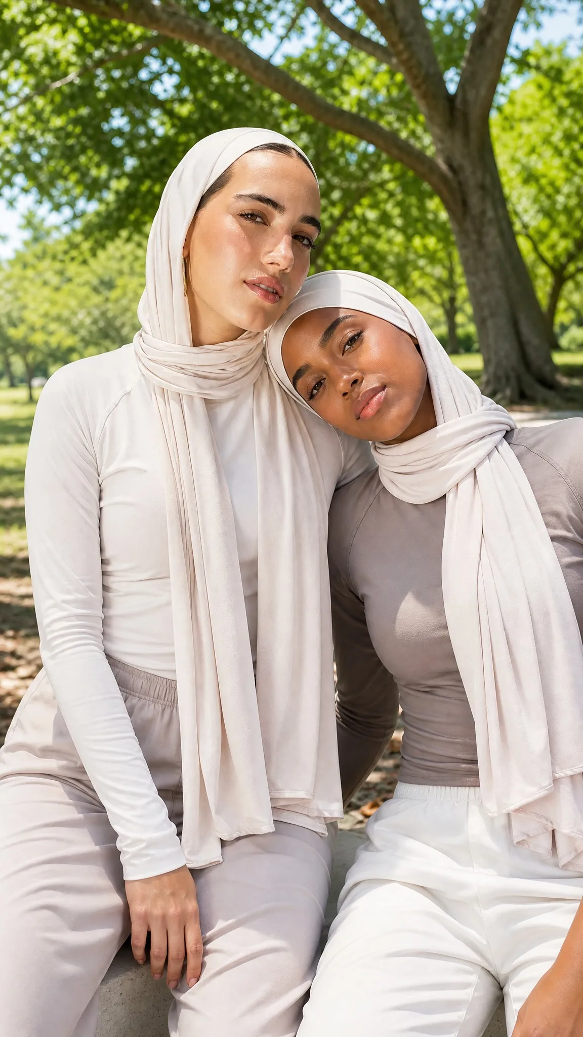 Private Label Liquid Jersey Hijab — Wholesale Silky Drape, OEM Manufacturer | Cream Sand Solid Collection — Liquid Jersey hijab, 50 pcs MOQ, OEM/ODM wholesale | QIUYAN — view 4