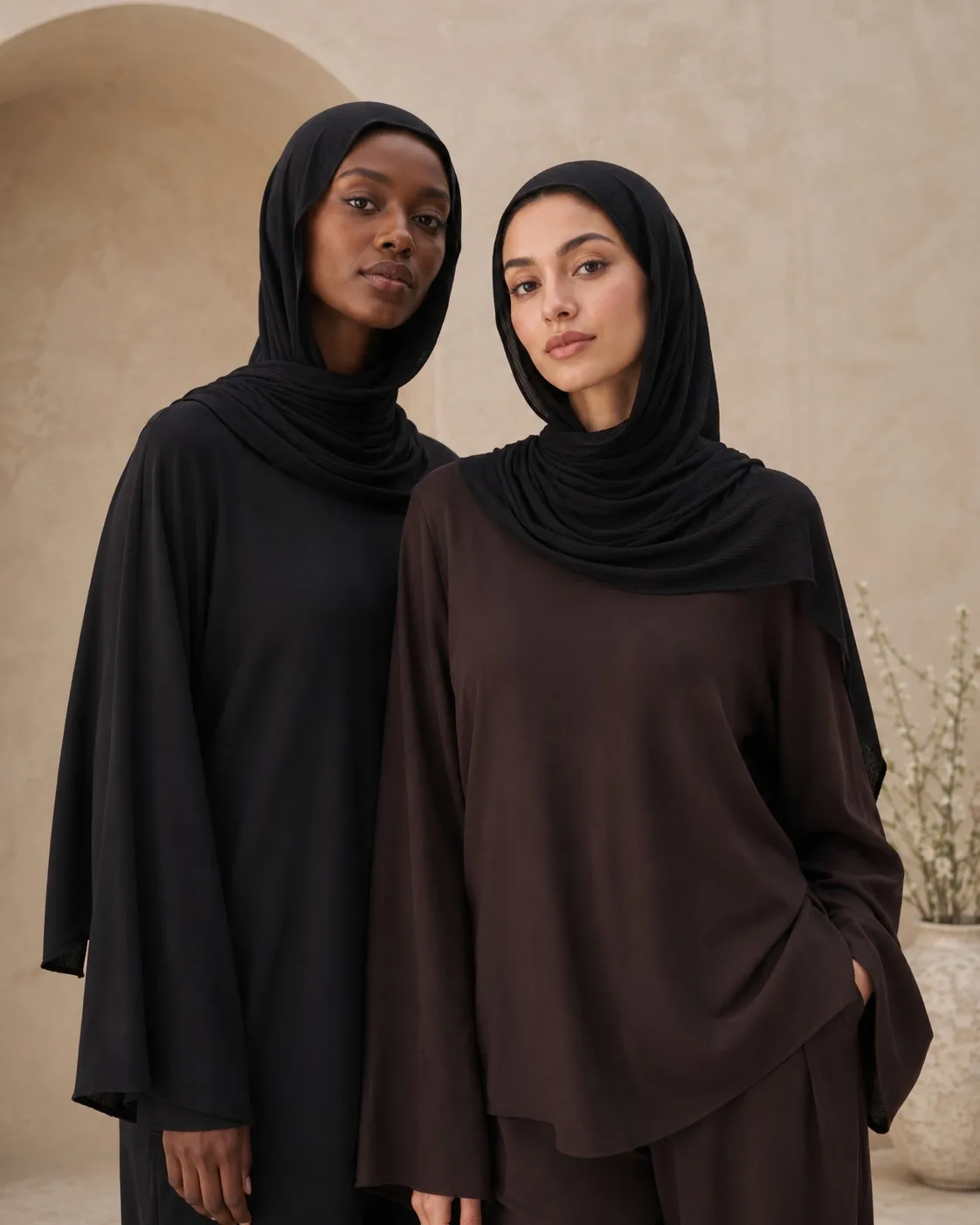 Private Label Cotton Jersey Hijab — Wholesale Solid Black, OEM Manufacturer | Essential Everyday Collection — Mercerized Cotton Jersey hijab, 50 pcs MOQ, OEM/ODM wholesale | QIUYAN — view 3