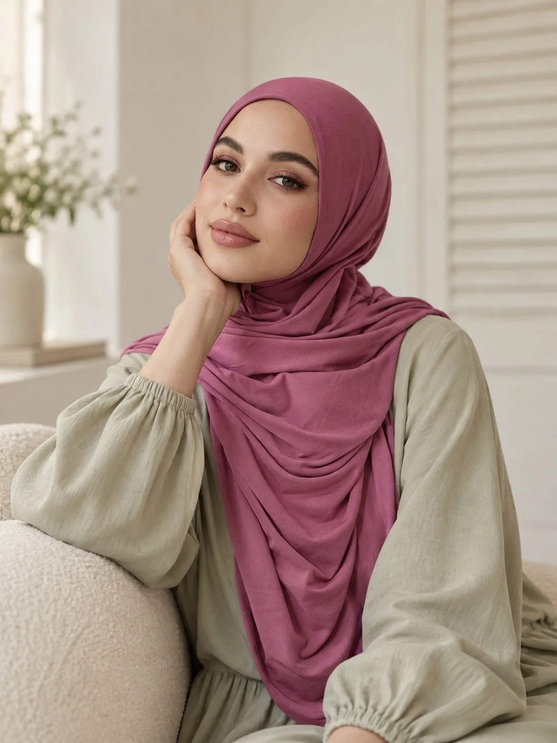 Cotton Jersey Hijab Wholesale | Custom OEM & Private Label Hijab Manufacturer — Mercerized Cotton Jersey hijab, 50 pcs MOQ, OEM/ODM wholesale | QIUYAN — view 2