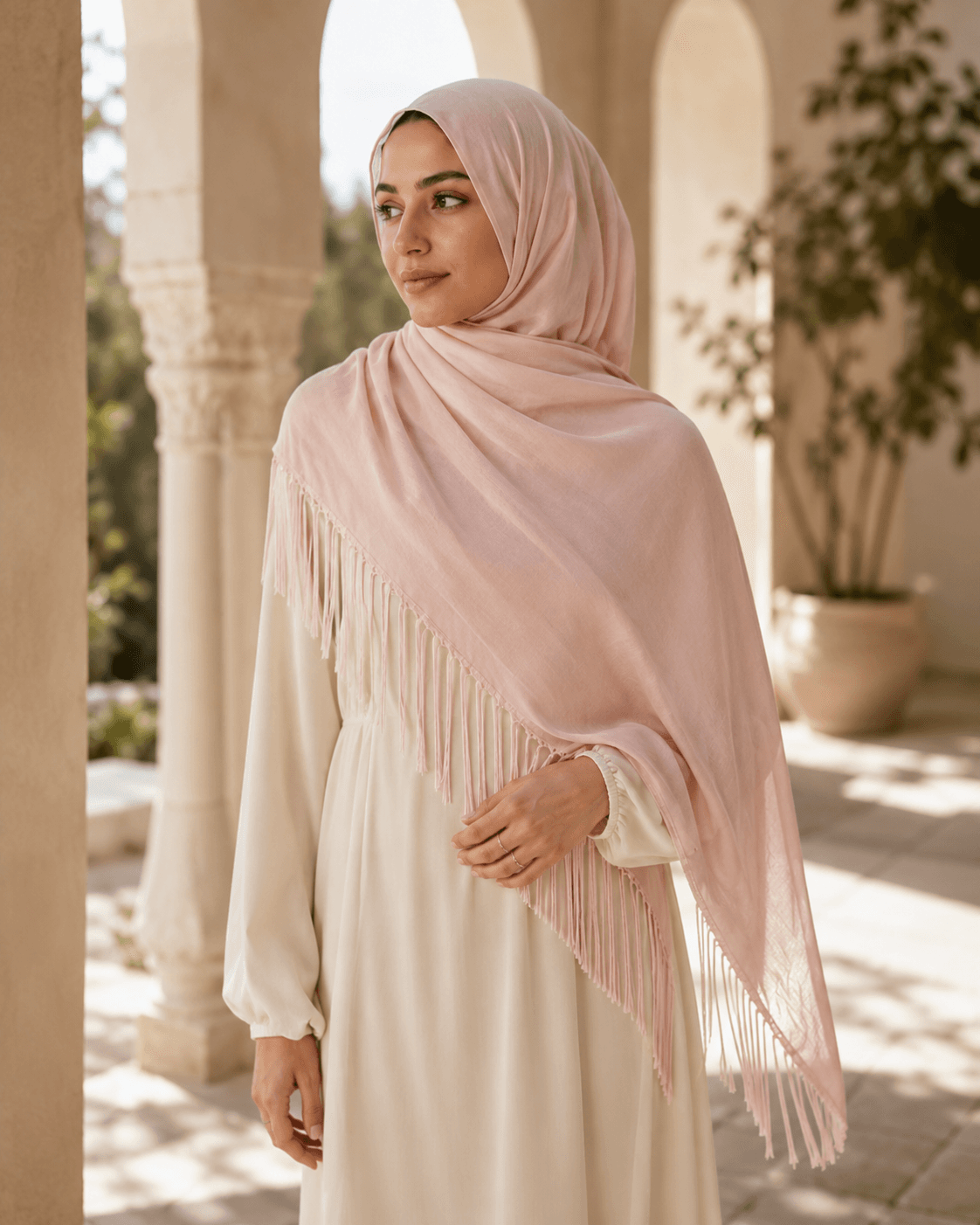 Modal Tassel Hijab — Ombré Gradient Dye, Premium Boho Collection — Modal Tassel hijab, 50 pcs MOQ, OEM/ODM wholesale | QIUYAN