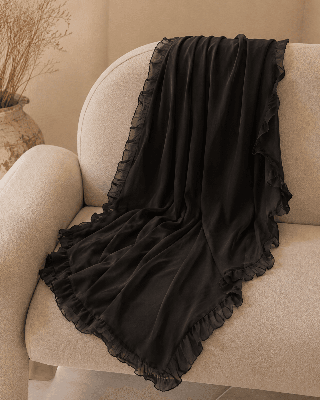Modal Ruffle Hijab — Pleated Ruffle, Premium Occasion Collection — Modal Ruffle hijab, 50 pcs MOQ, OEM/ODM wholesale | QIUYAN