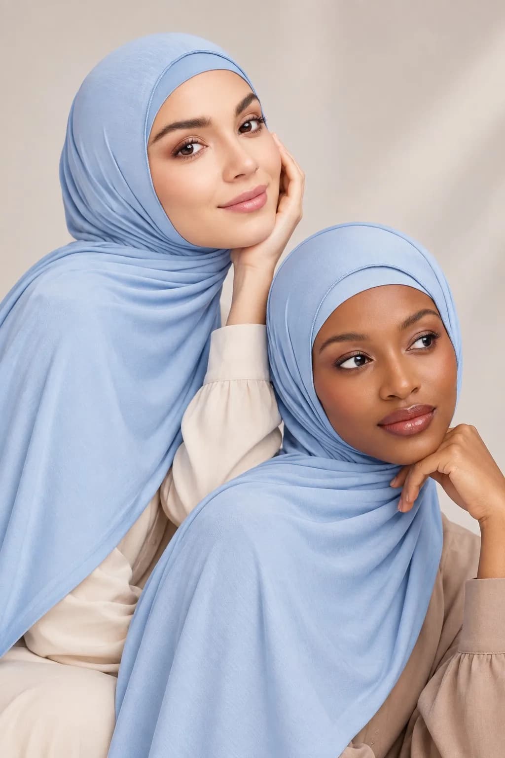 Custom Bamboo Jersey Hijab Set Wholesale | Matching Hijab & Underscarf Manufacturer — Bamboo Jersey hijab, 50 pcs MOQ, OEM/ODM wholesale | QIUYAN
